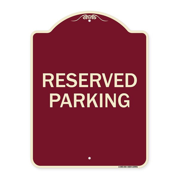 Reserved Parking Bright Yellow Heavy-Gauge Aluminum Architectural Sign, 24" x 18", BU-1824-22991